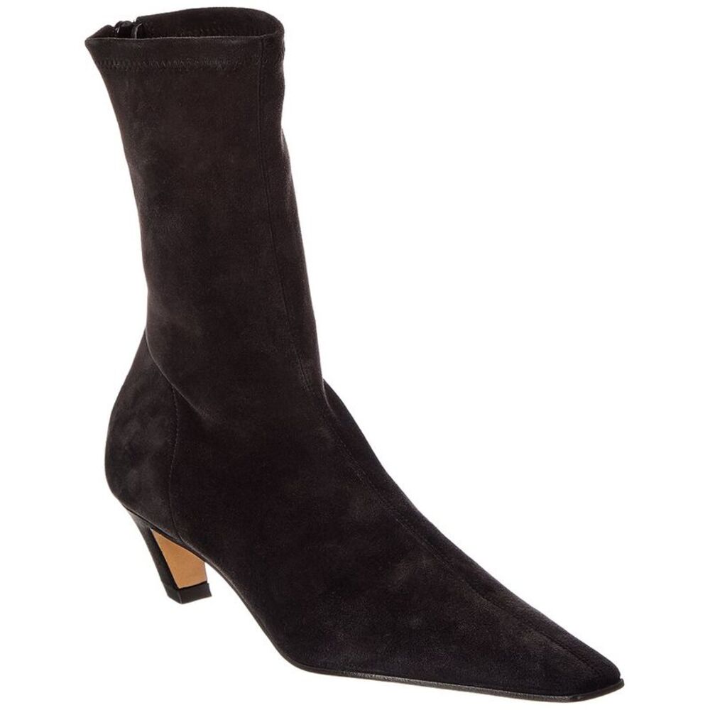 Khaite Arizona Suede Bootie, Black